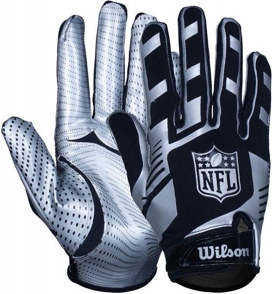 Wilson NFL Stretch Fit Football Handschuh - Silver Wilson NFL Stretch Fit Football Handschuh - Silver